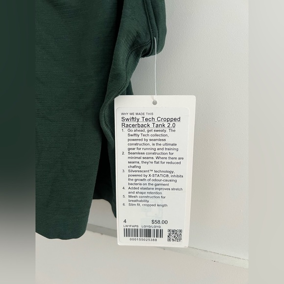 Lululemon Swiftly Tech Cropped Racerback Tank size 4 - Picture 5 of 7